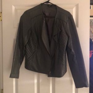 Gray leather jacket